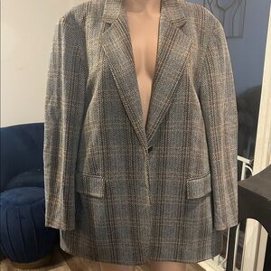 Boss Women's Herringbone Blazer - Gray and Black
